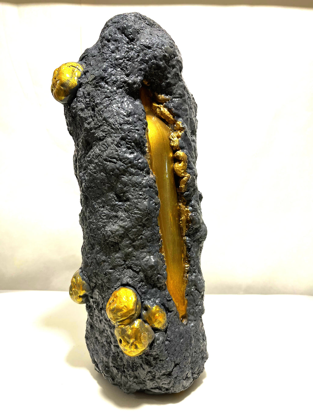 "Eruption Series Vase Grey / Gold" image 4