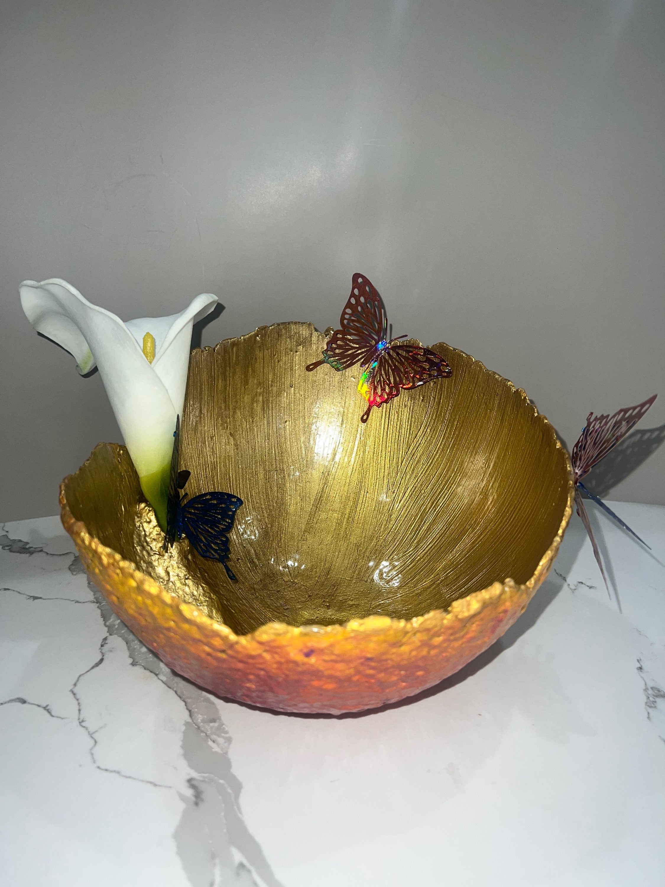 SOLD "Orange/Gold Lily vase" image 3