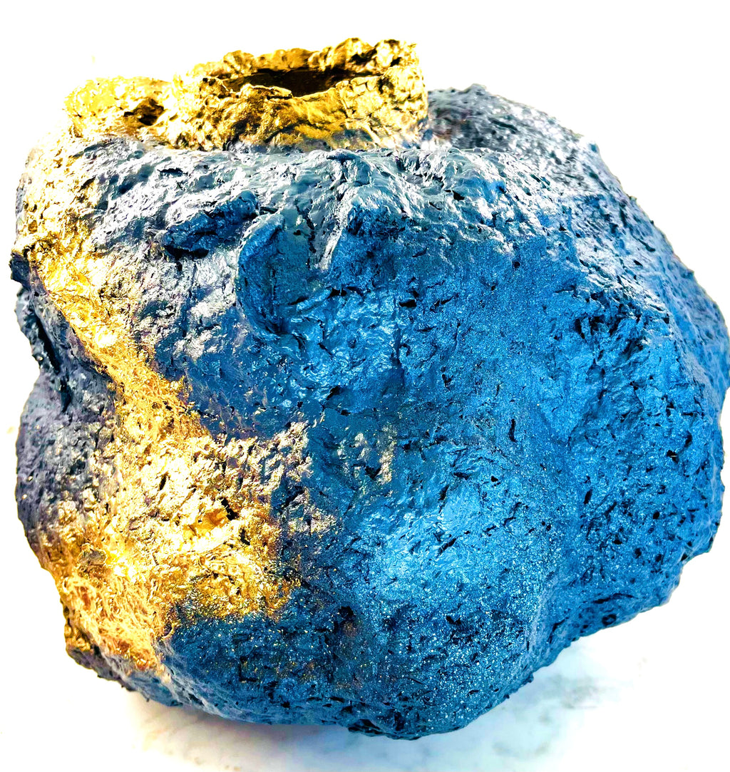 "Eruption Series Grey / Gold Vase" image 3