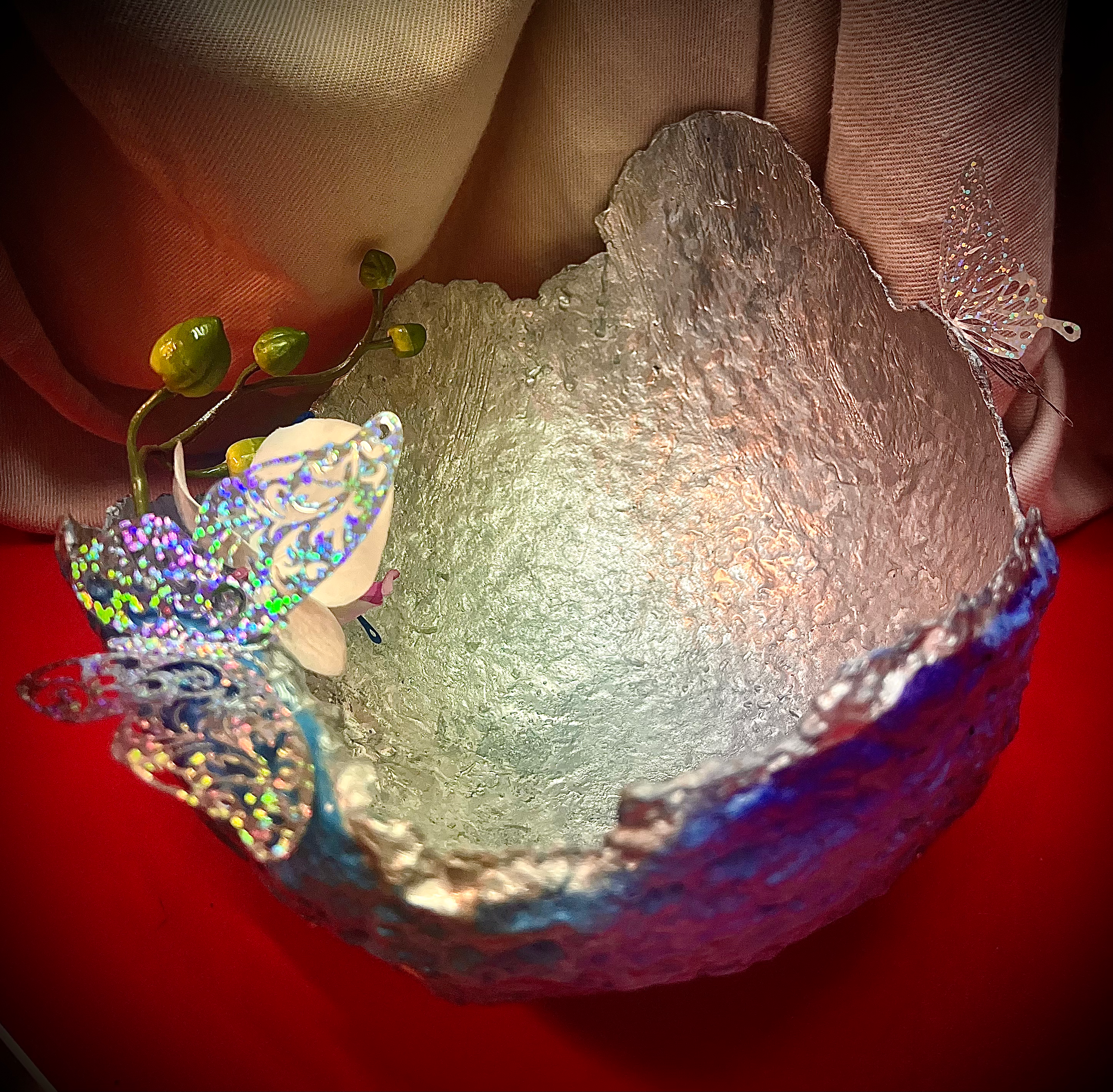 SOLD "Blue/Silver Vase" image 2