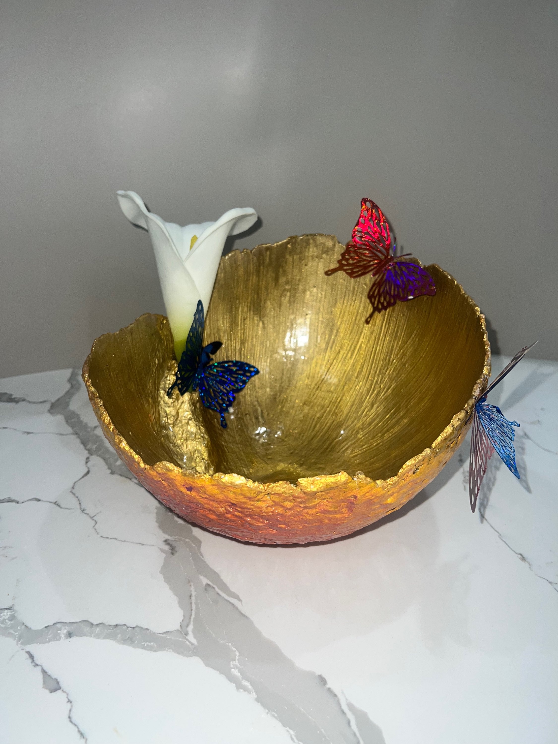 SOLD "Orange/Gold Lily vase" image 5