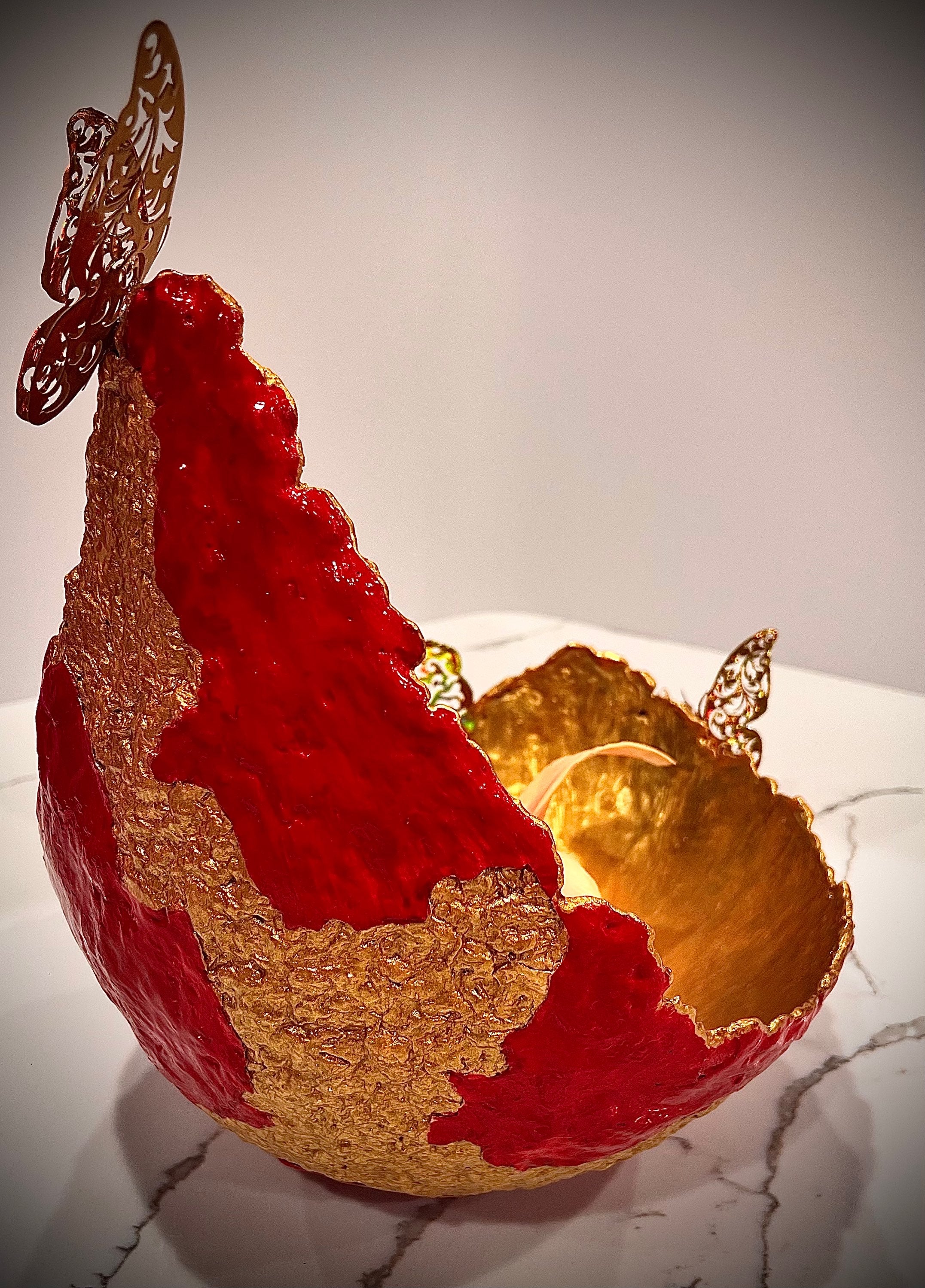 SOLD "Gold/Red Vase" image 0