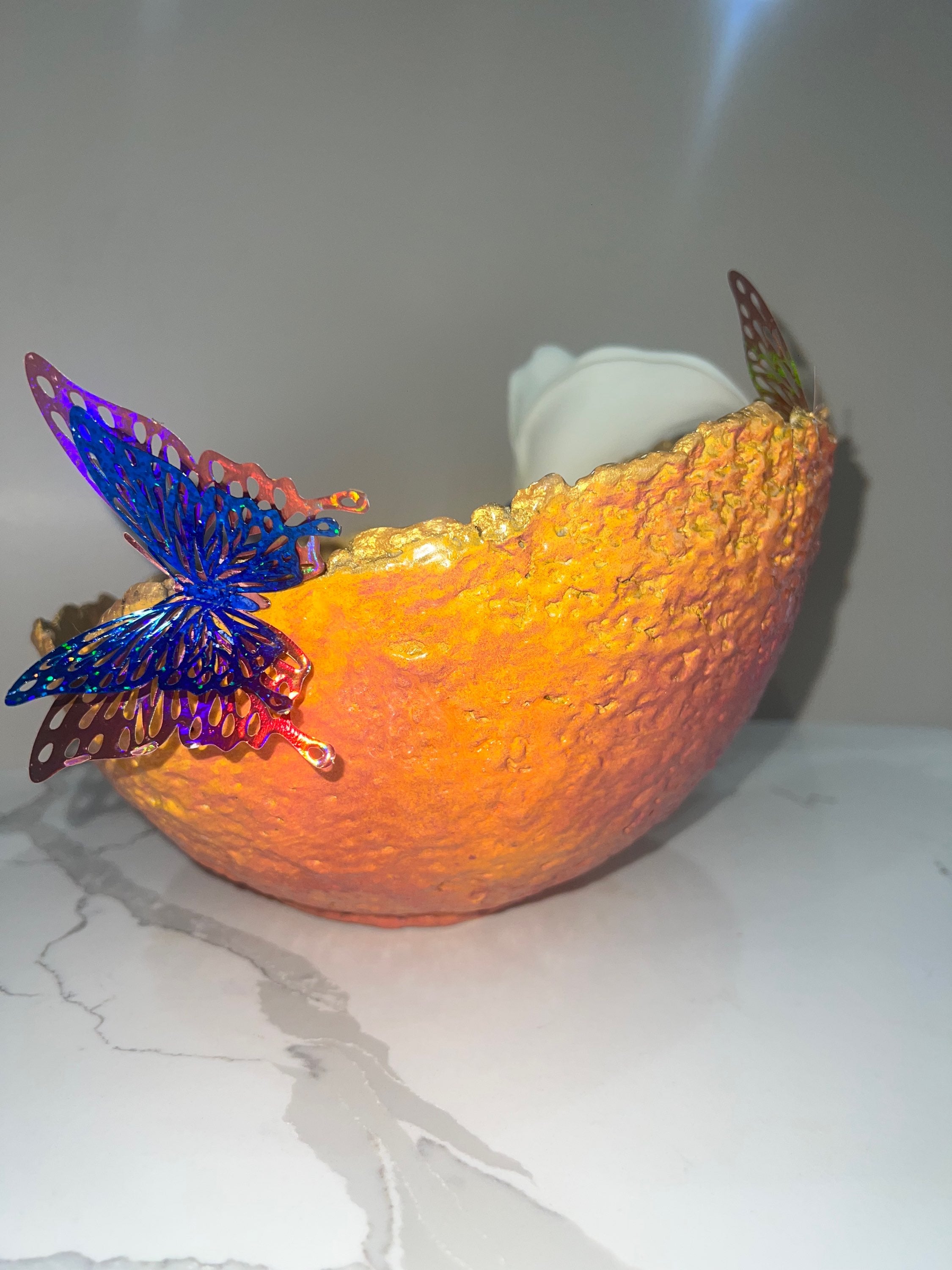 SOLD "Orange/Gold Lily vase" image 2