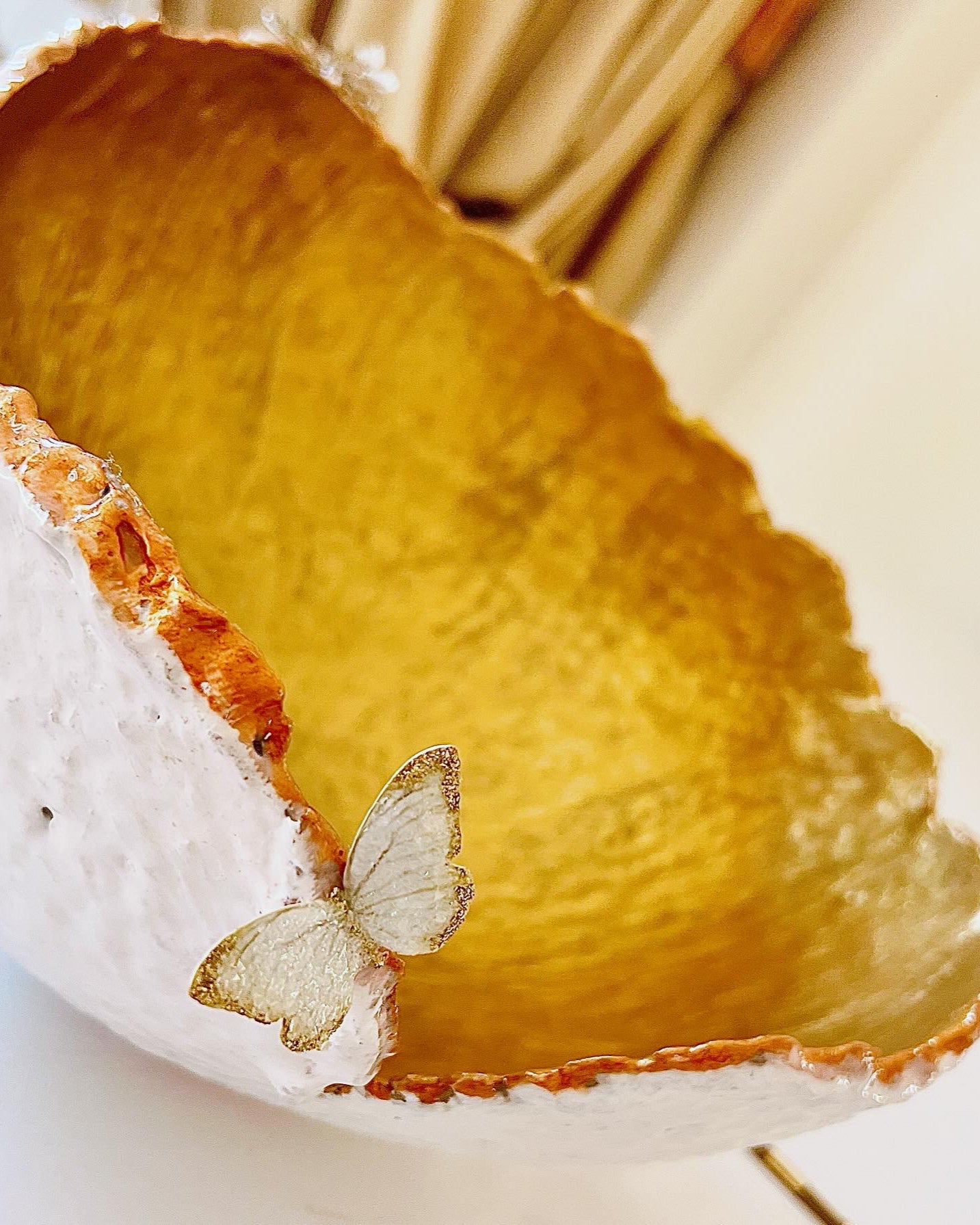 SOLD "White/Gold Bumblebee Vase" image 1