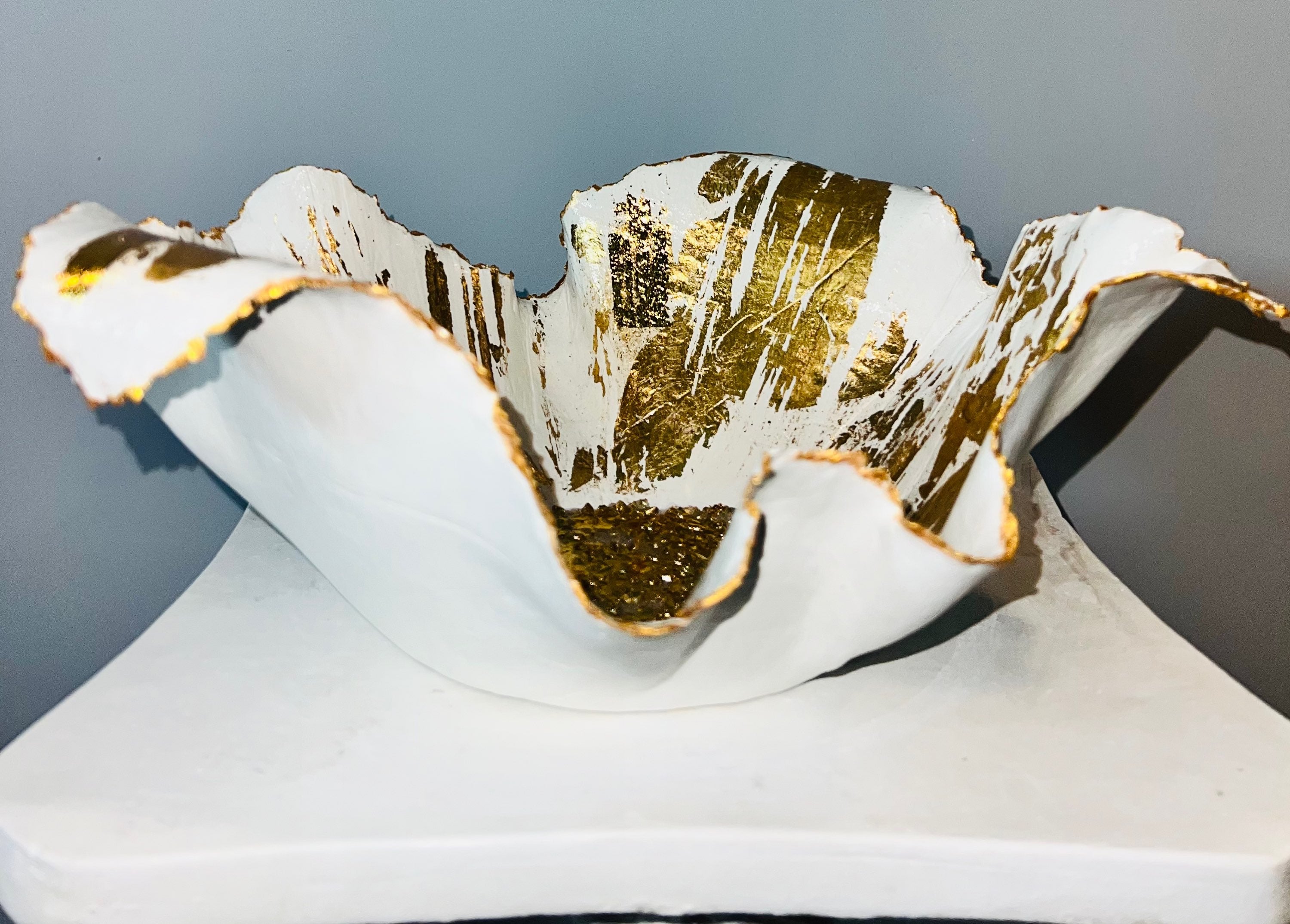 SOLD "White/Gold Vase" image 2