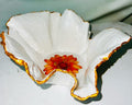 SOLD "White/Gold bowl with Orange Flowers" image 0