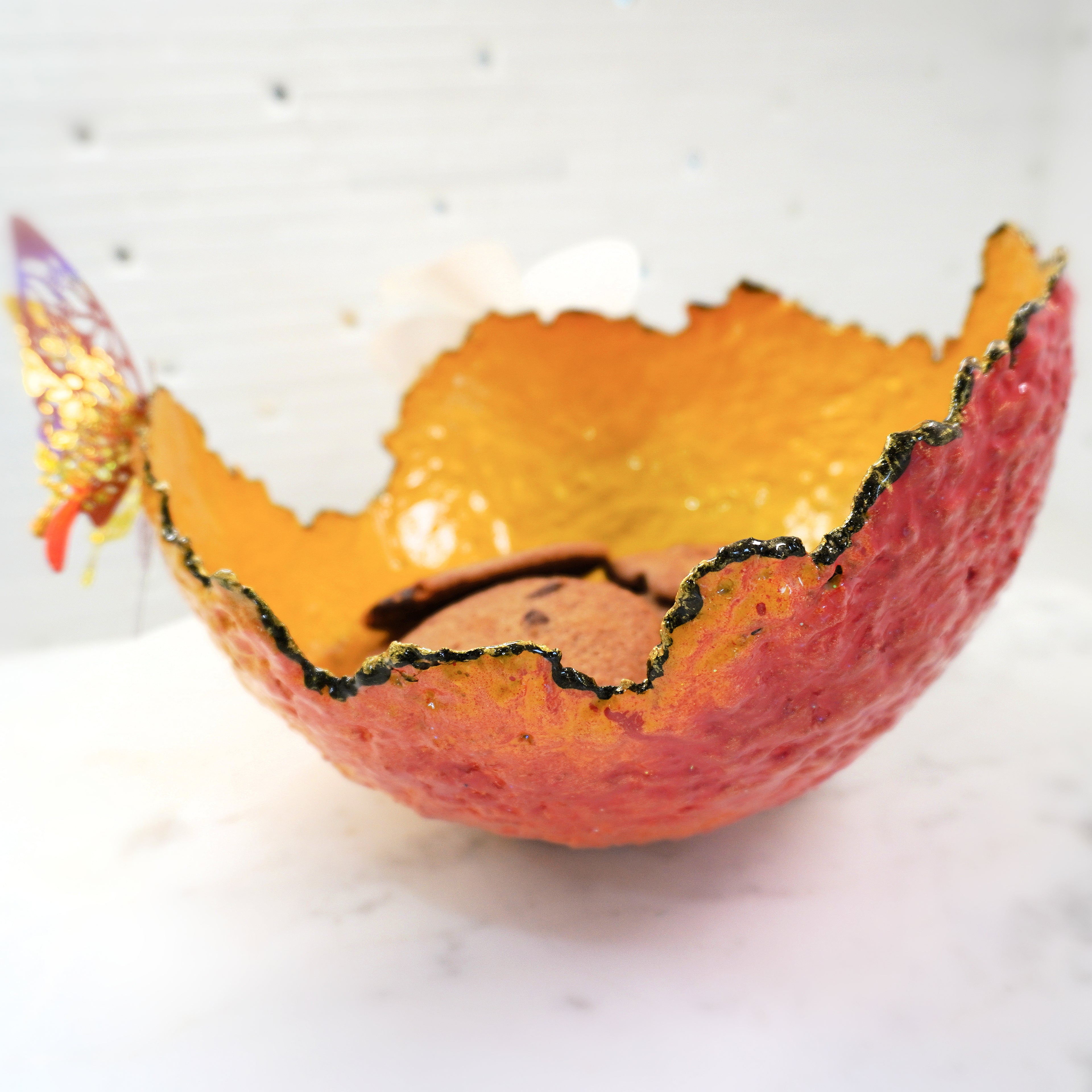 SOLD "Yellow/Black/Red Color Set Vase" image 3