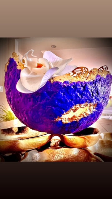 SOLD "Blue/Gold Vase" image 0