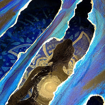 "Illuminated Blue"   12"x12"x3"