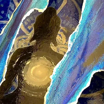 "Illuminated Blue"   12"x12"x3"