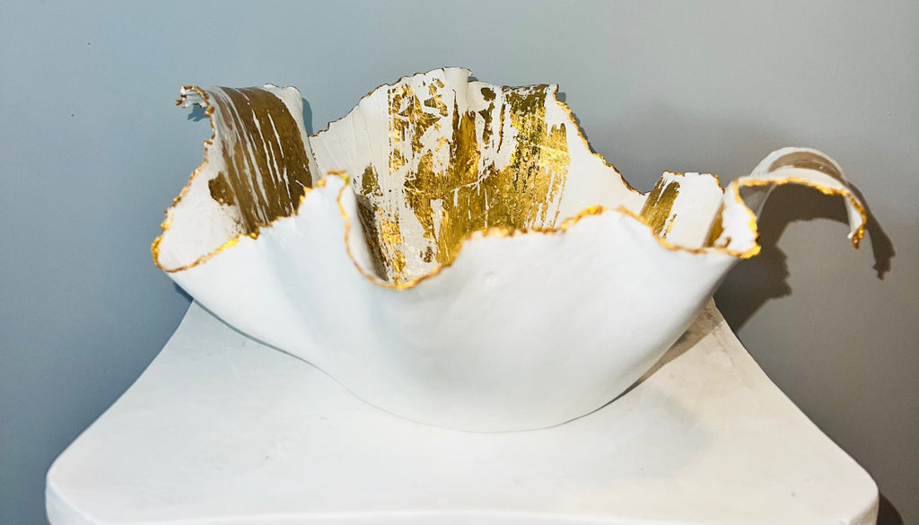 SOLD "White/Gold Vase" image 4