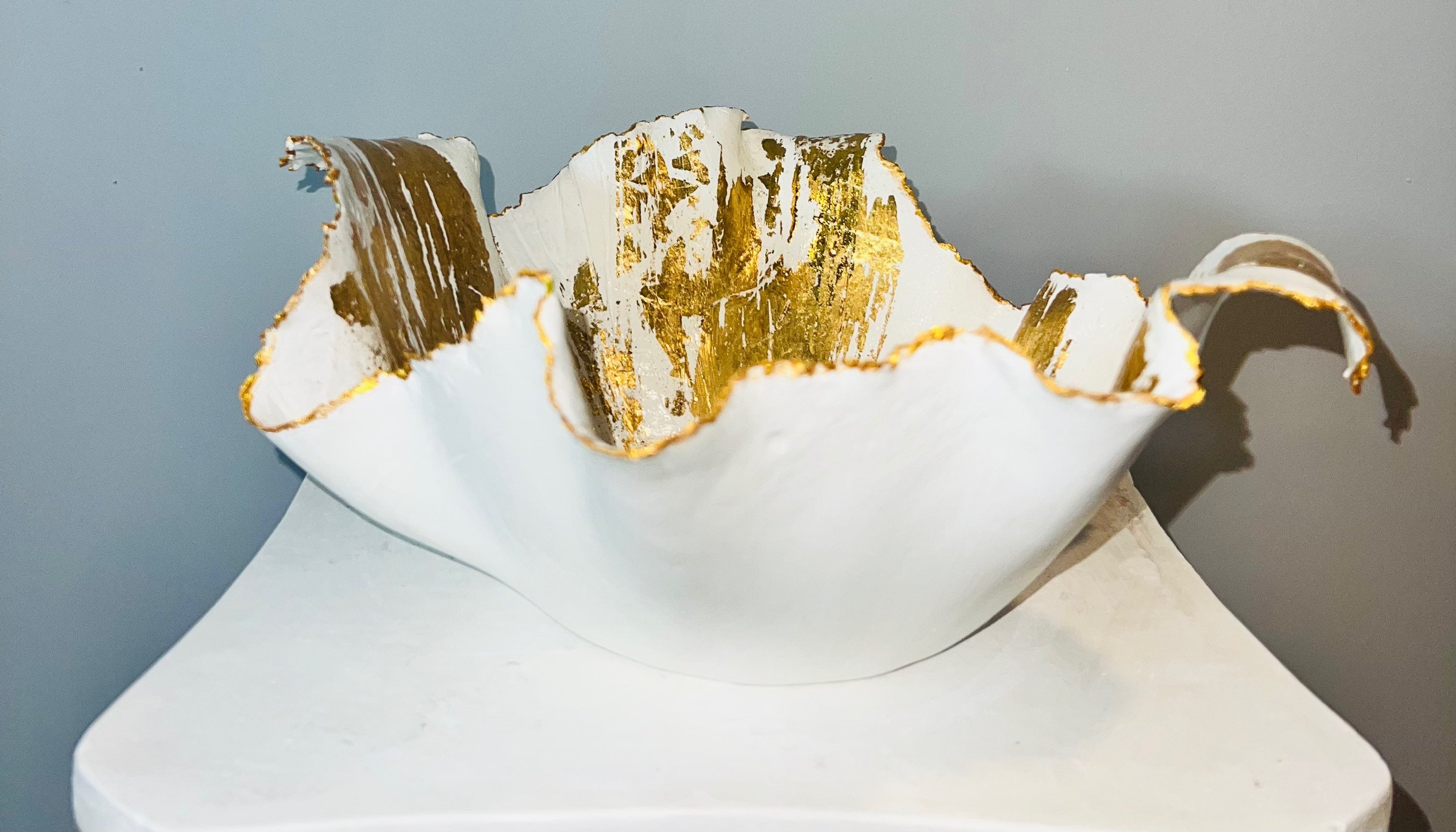 SOLD "White/Gold Vase" image 4