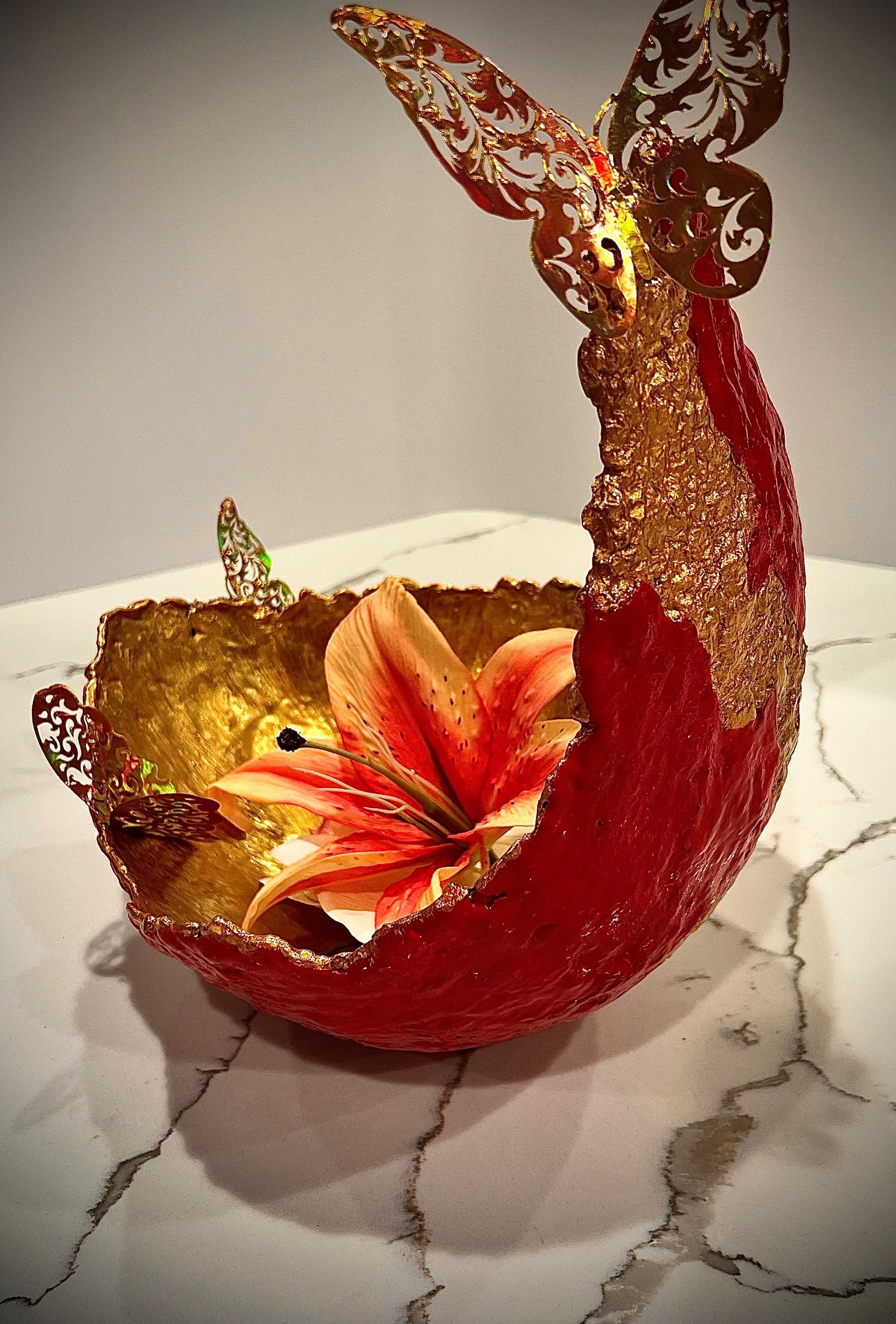 SOLD "Gold/Red Vase" image 2