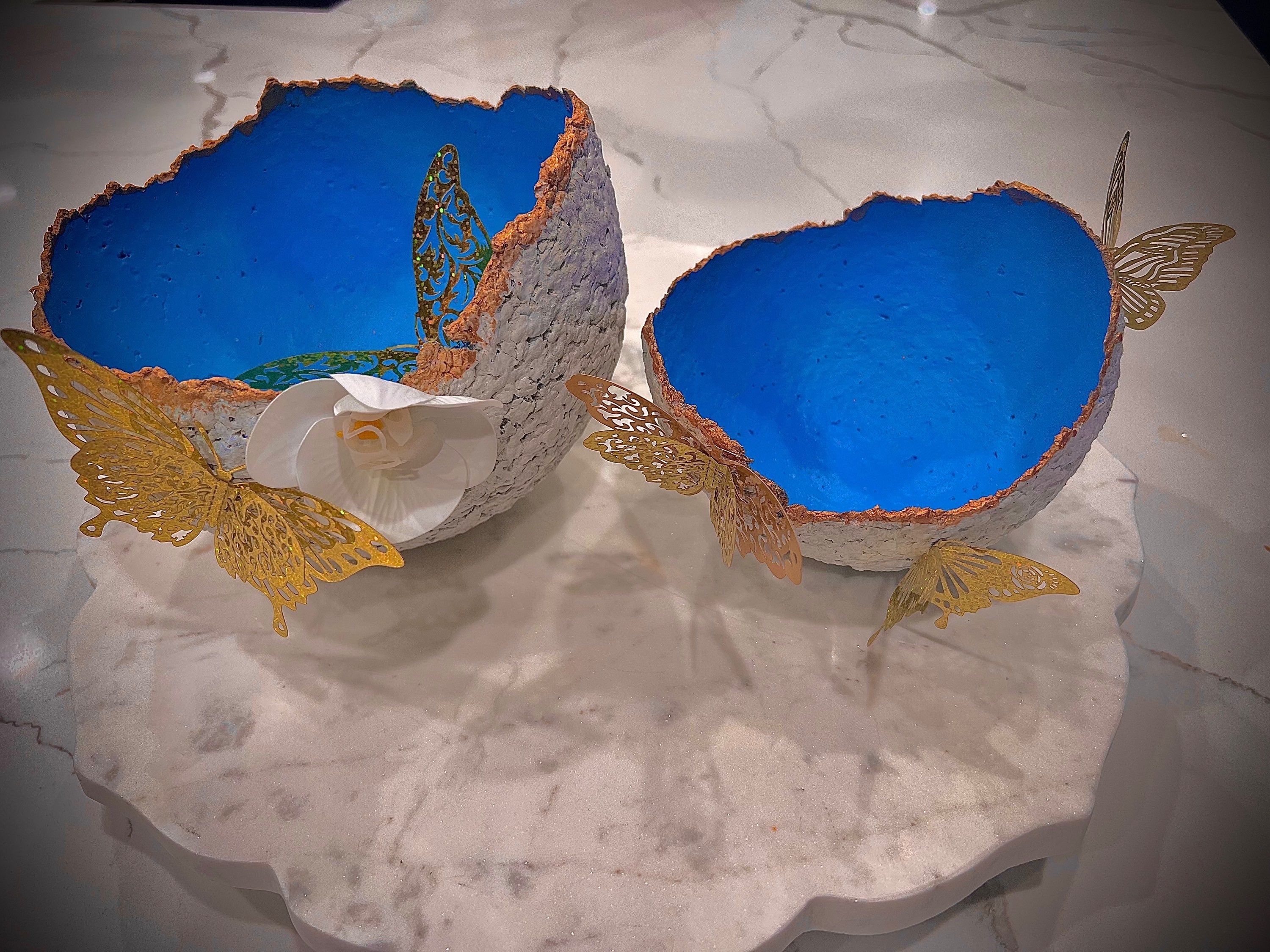 SOLD "White/Blue Santorini Vase" image 1