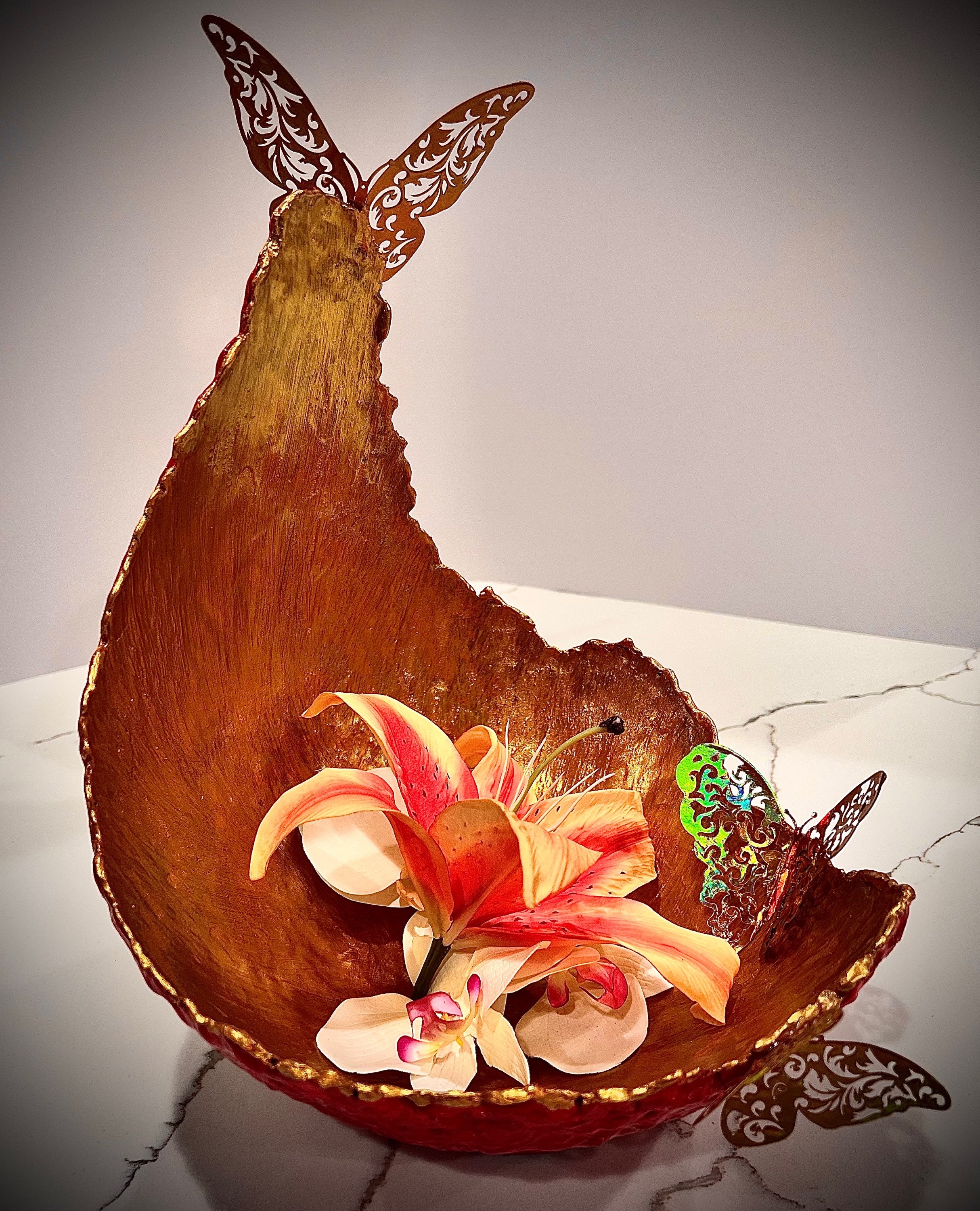 SOLD "Gold/Red Vase" image 3