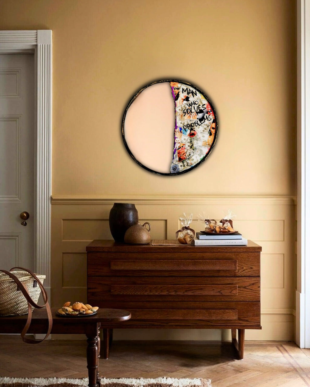 "The Man Who Solves Problems" wall mirror 28”x 28 image 2