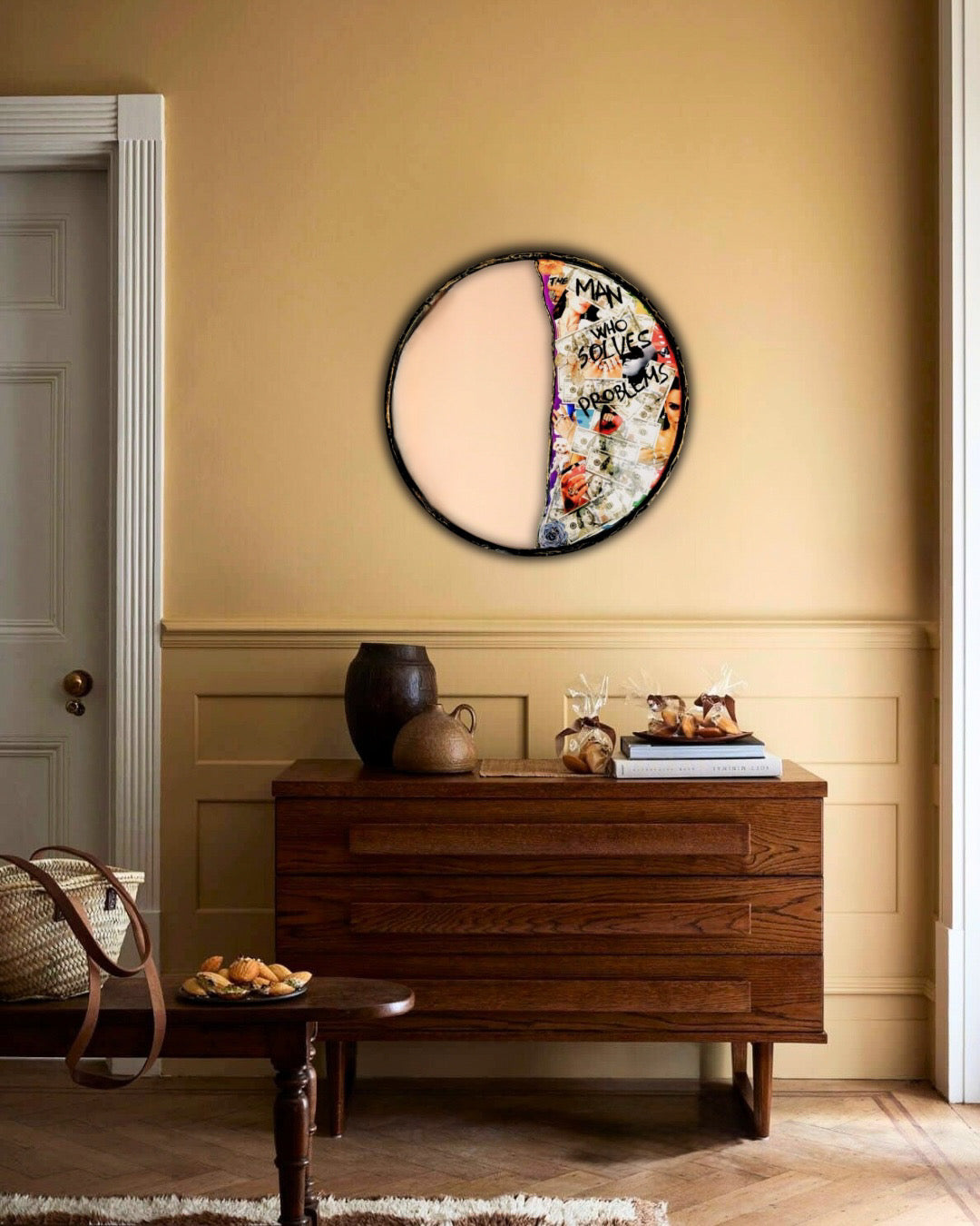 "The Man Who Solves Problems" wall mirror 28”x 28 image 2