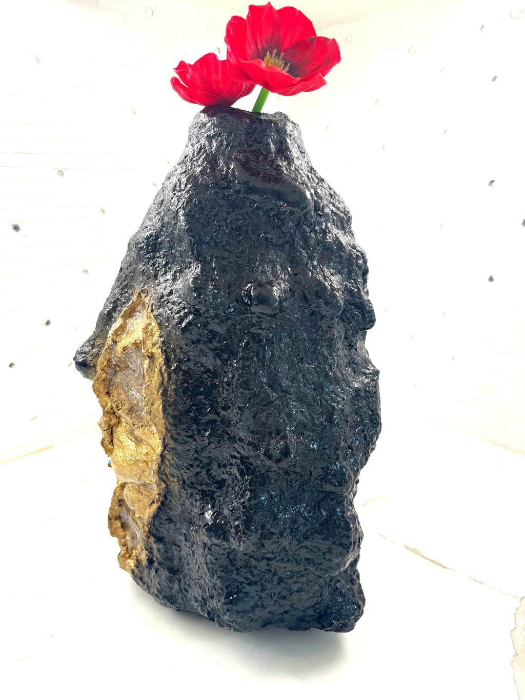 "Eruption Series Black / Gold Vase" image 2