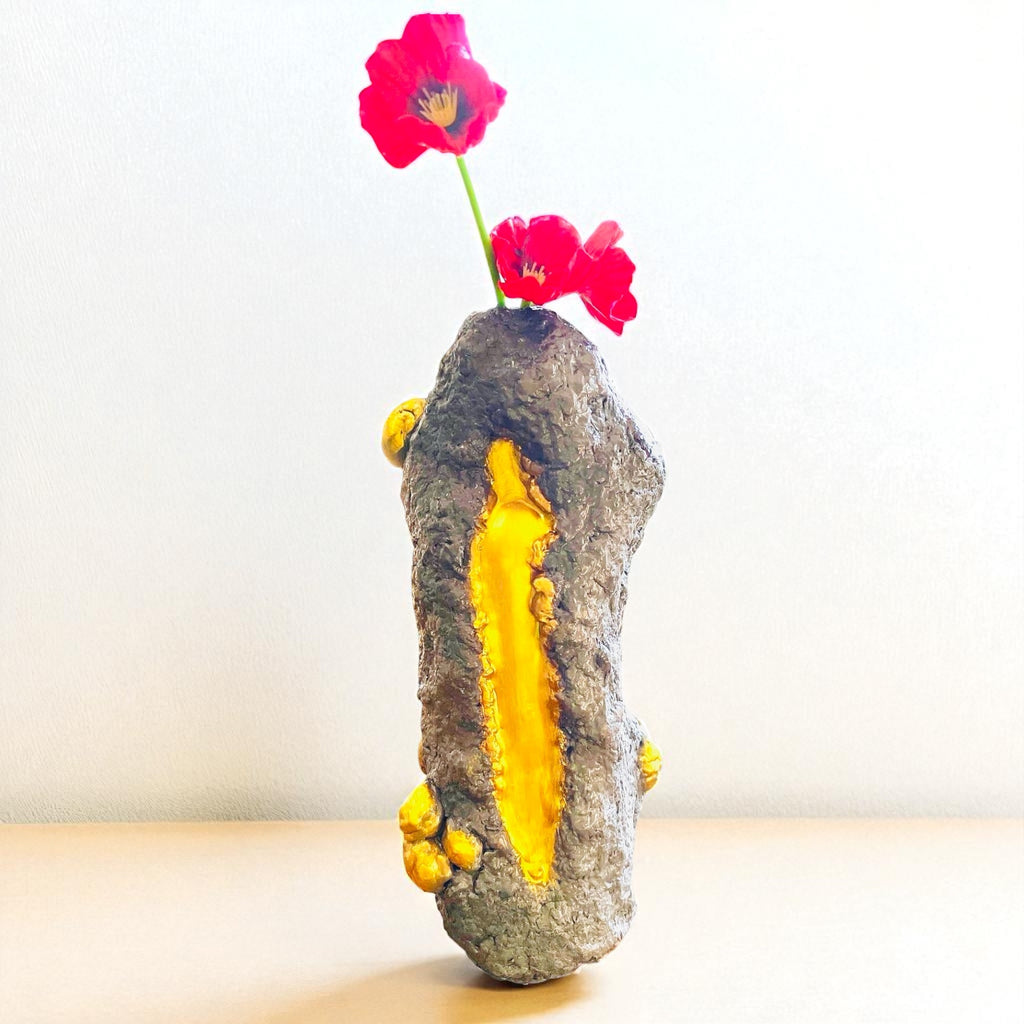 "Eruption Series Vase Grey / Gold" image 0