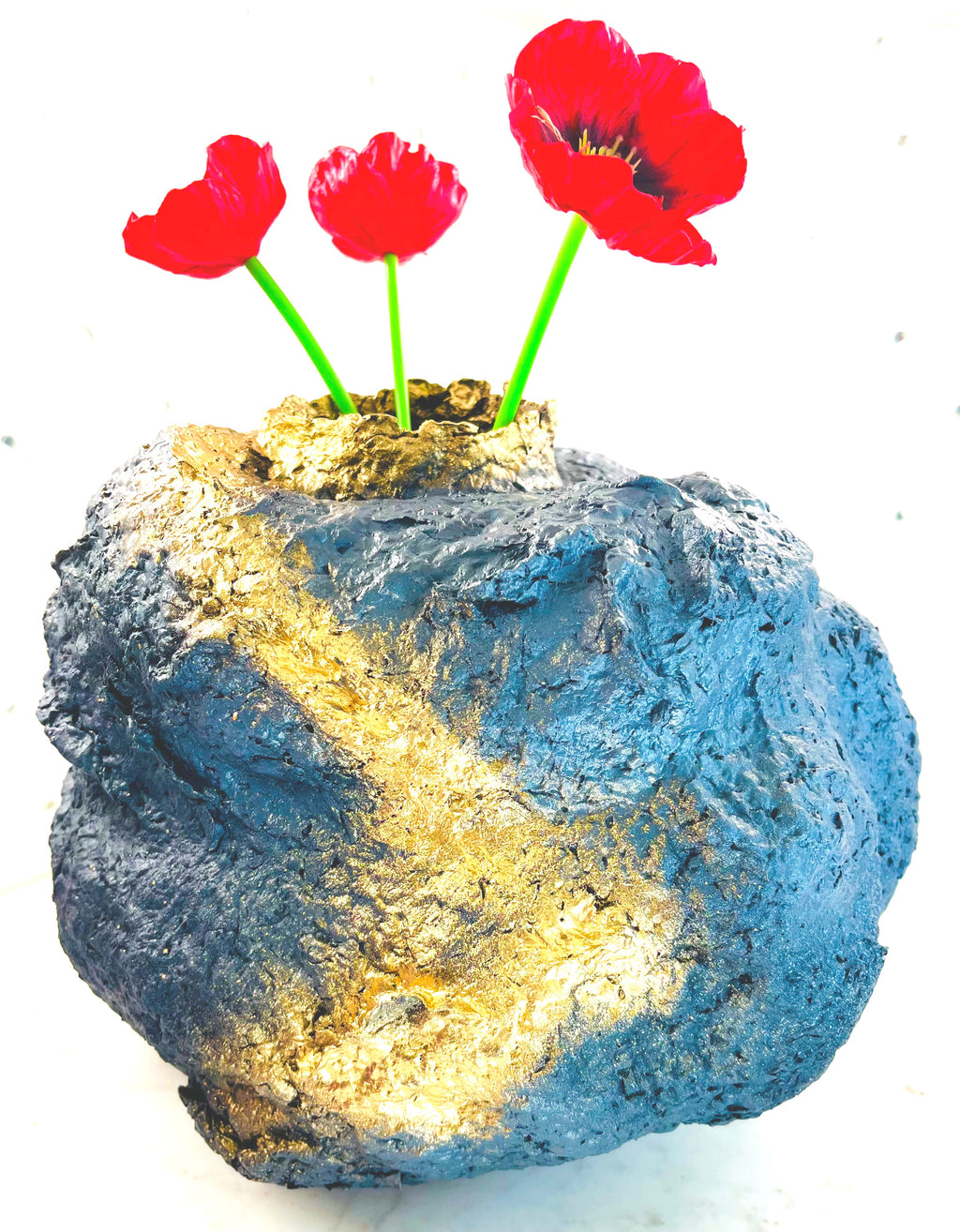"Eruption Series Grey / Gold Vase" image 2