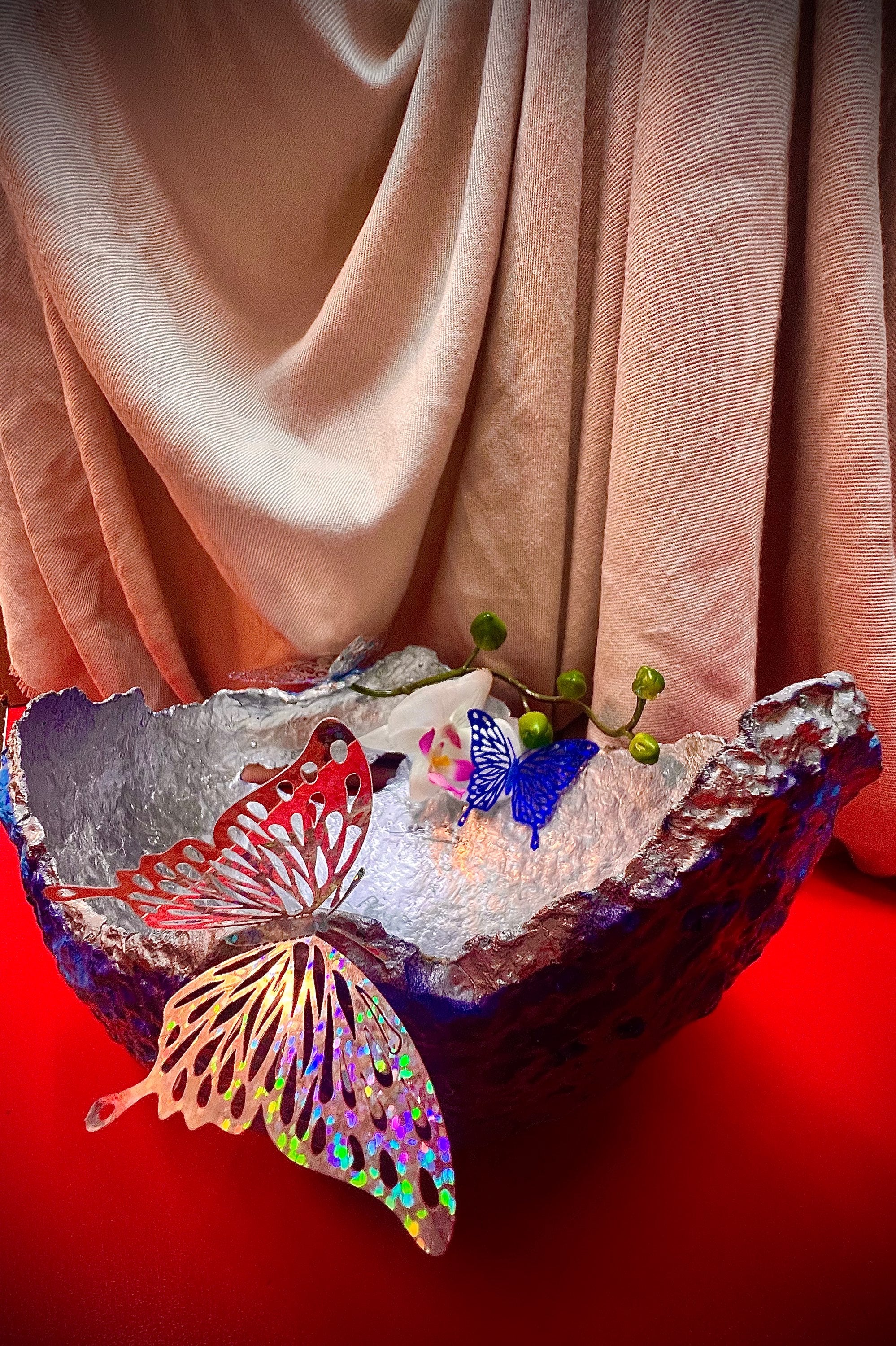 SOLD "Blue/Silver Vase" image 1