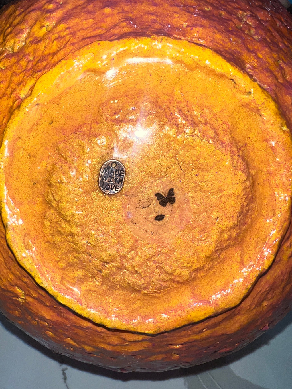 SOLD "Orange/Gold Lily vase" image 7