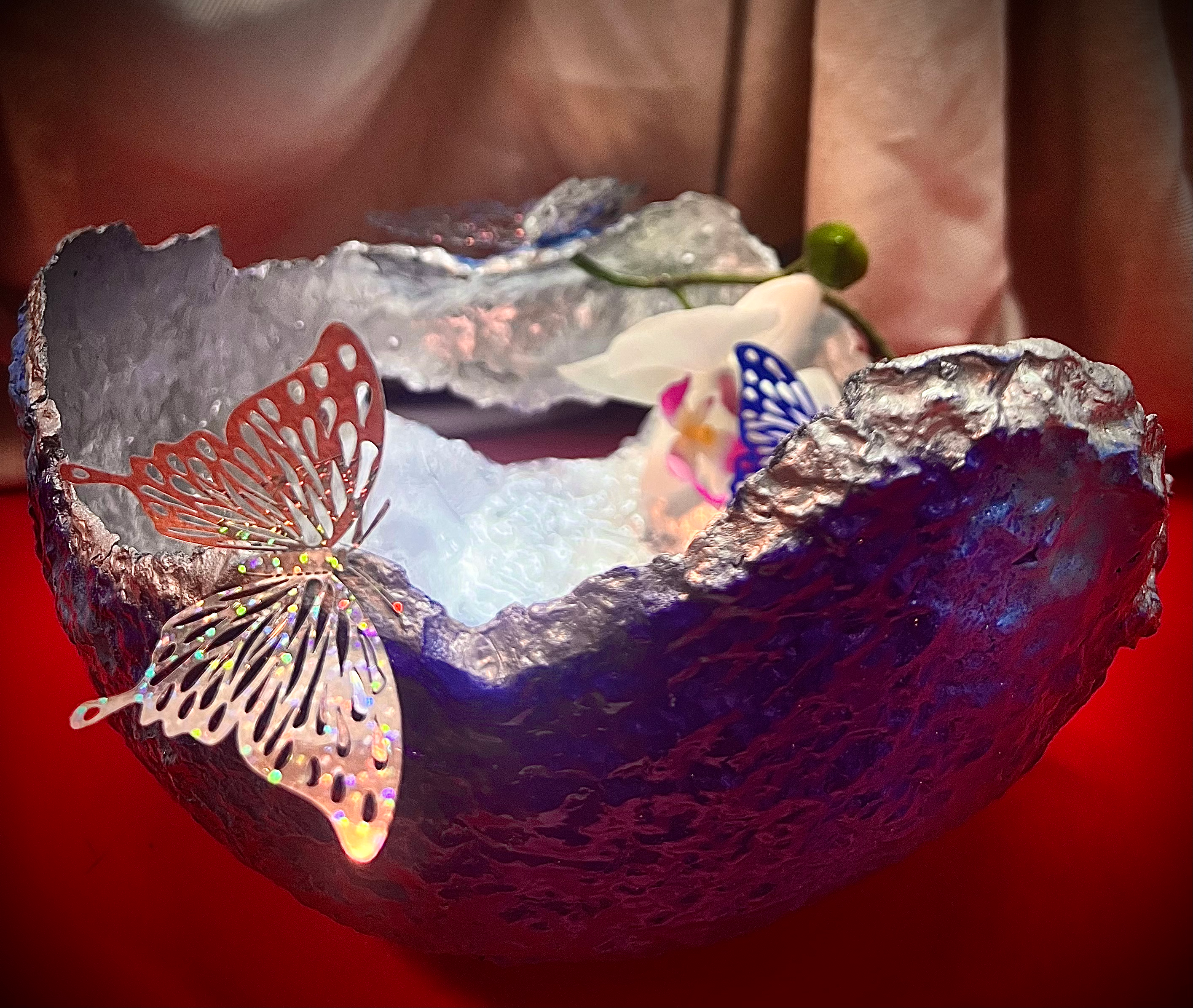 SOLD "Blue/Silver Vase" image 3