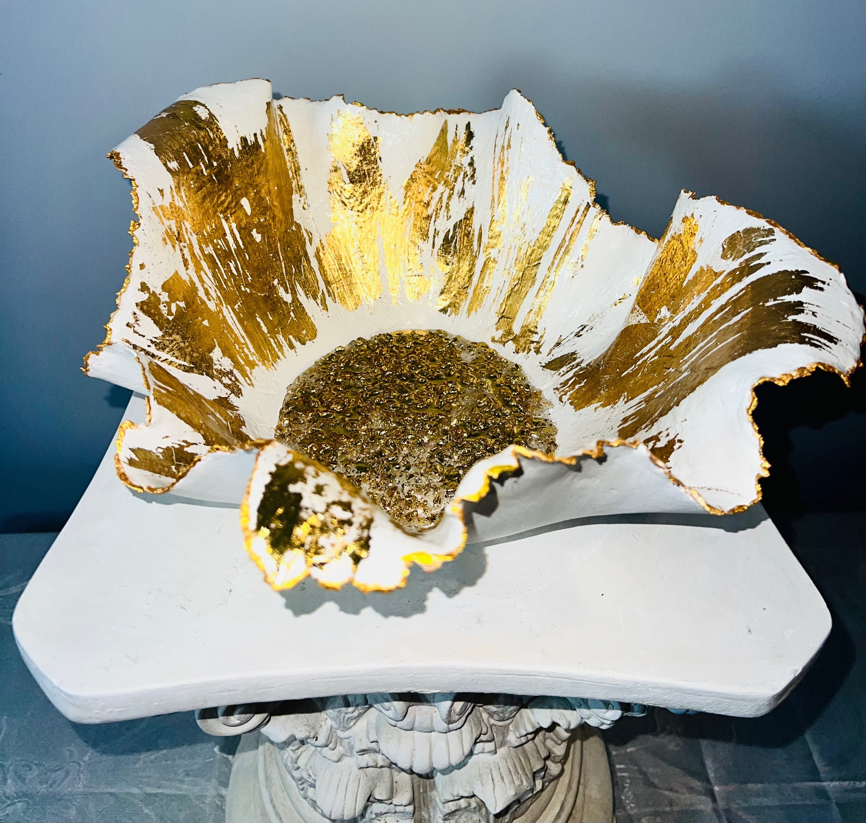 SOLD "White/Gold Vase" image 0