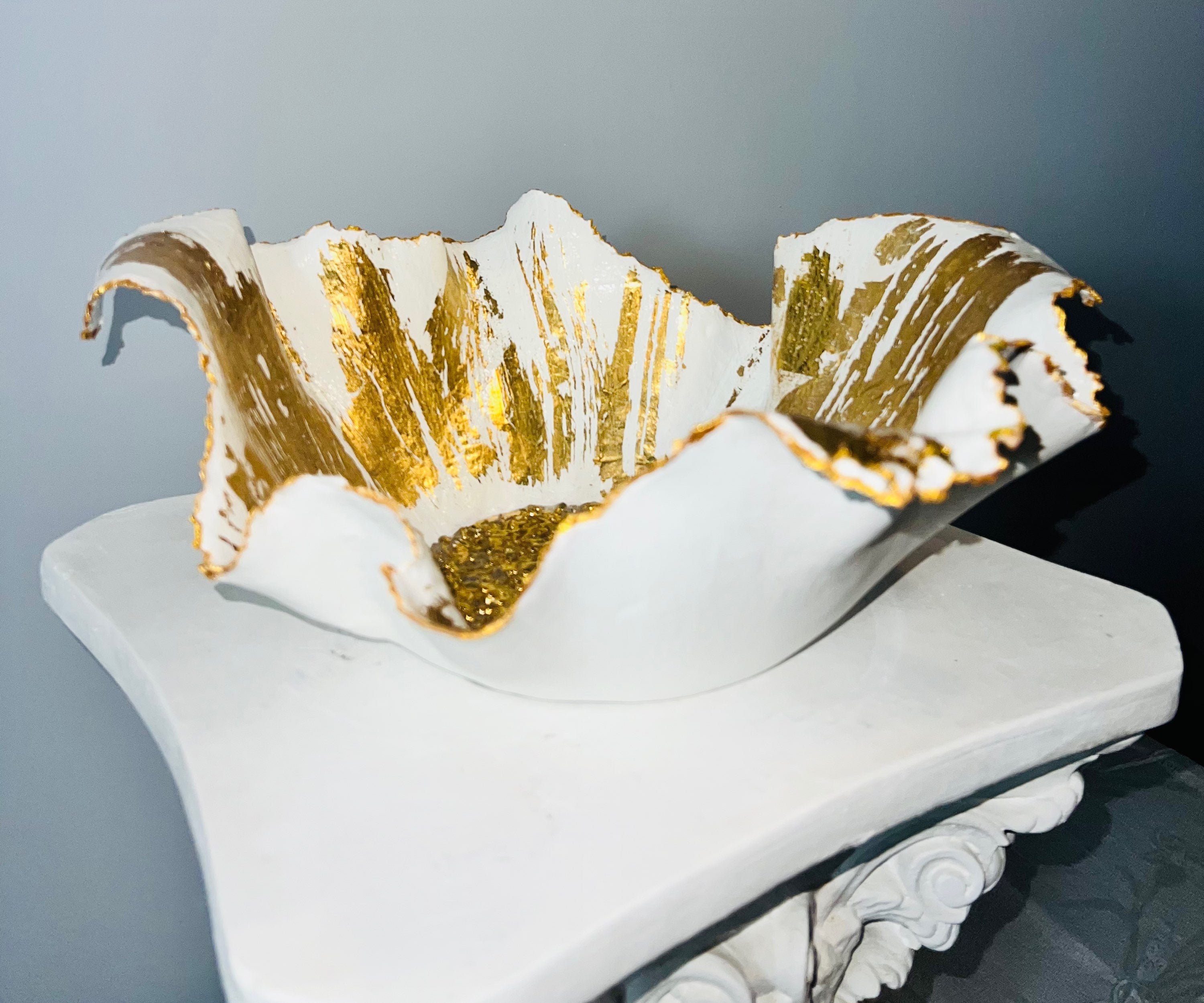 SOLD "White/Gold Vase" image 5