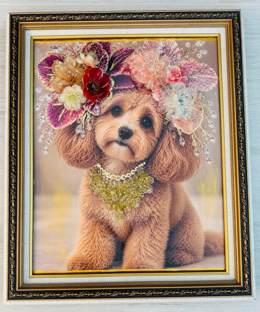 Dog 16”x20” peach