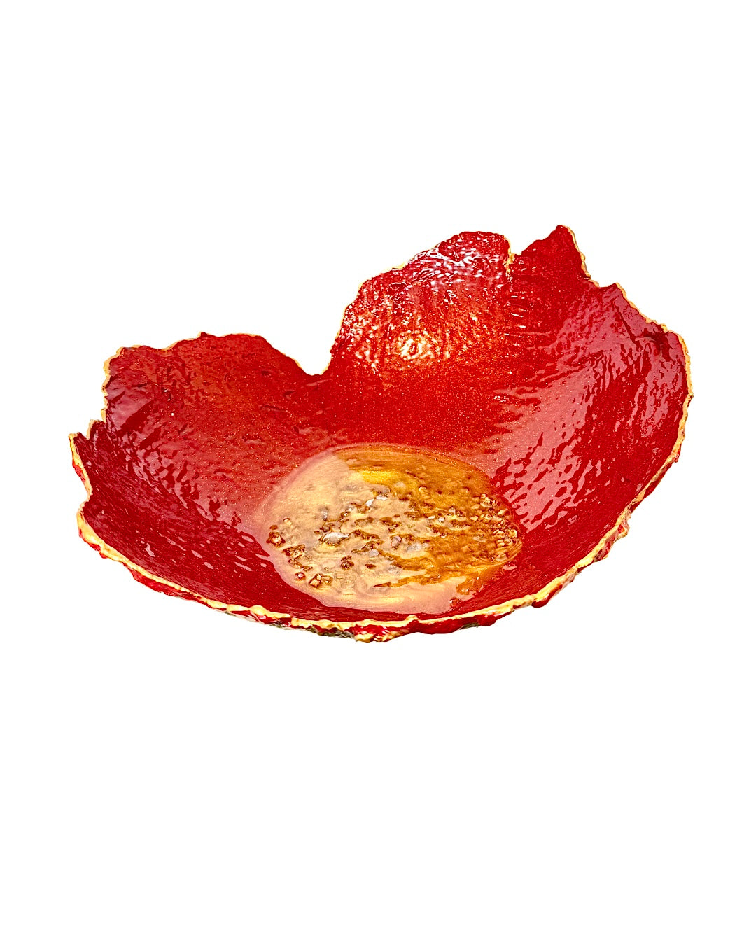 "Red/Gold Flower Vase" image 0
