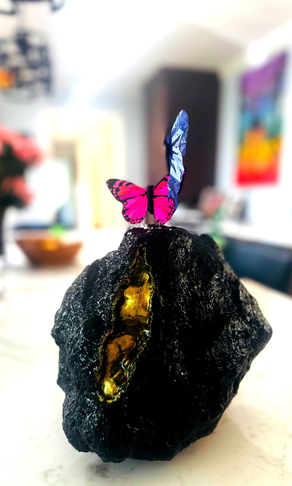 "Eruption Series Black / Gold Vase" image 5