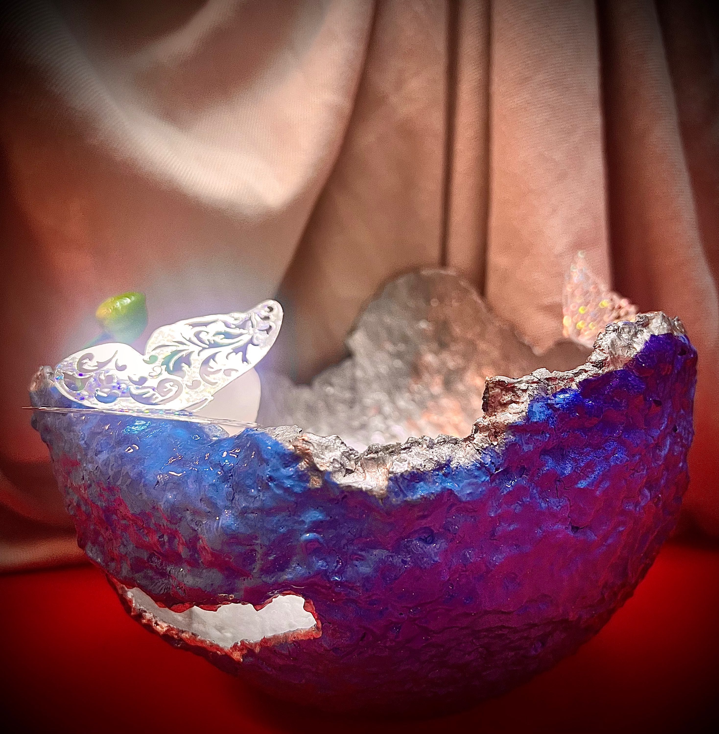 SOLD "Blue/Silver Vase" image 4
