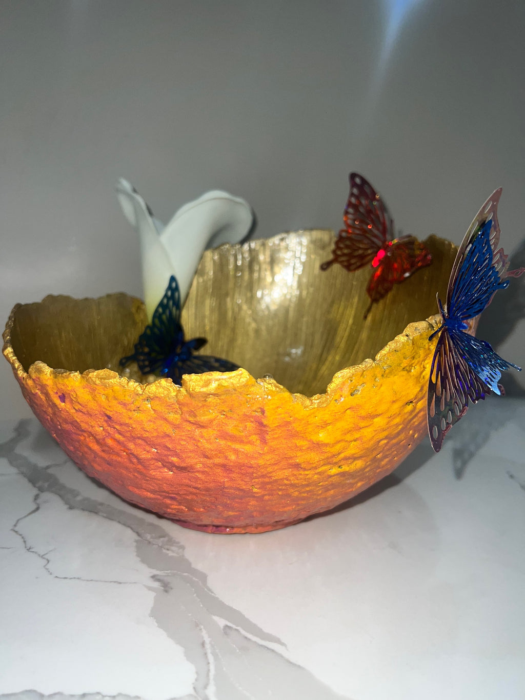 SOLD "Orange/Gold Lily vase" image 1