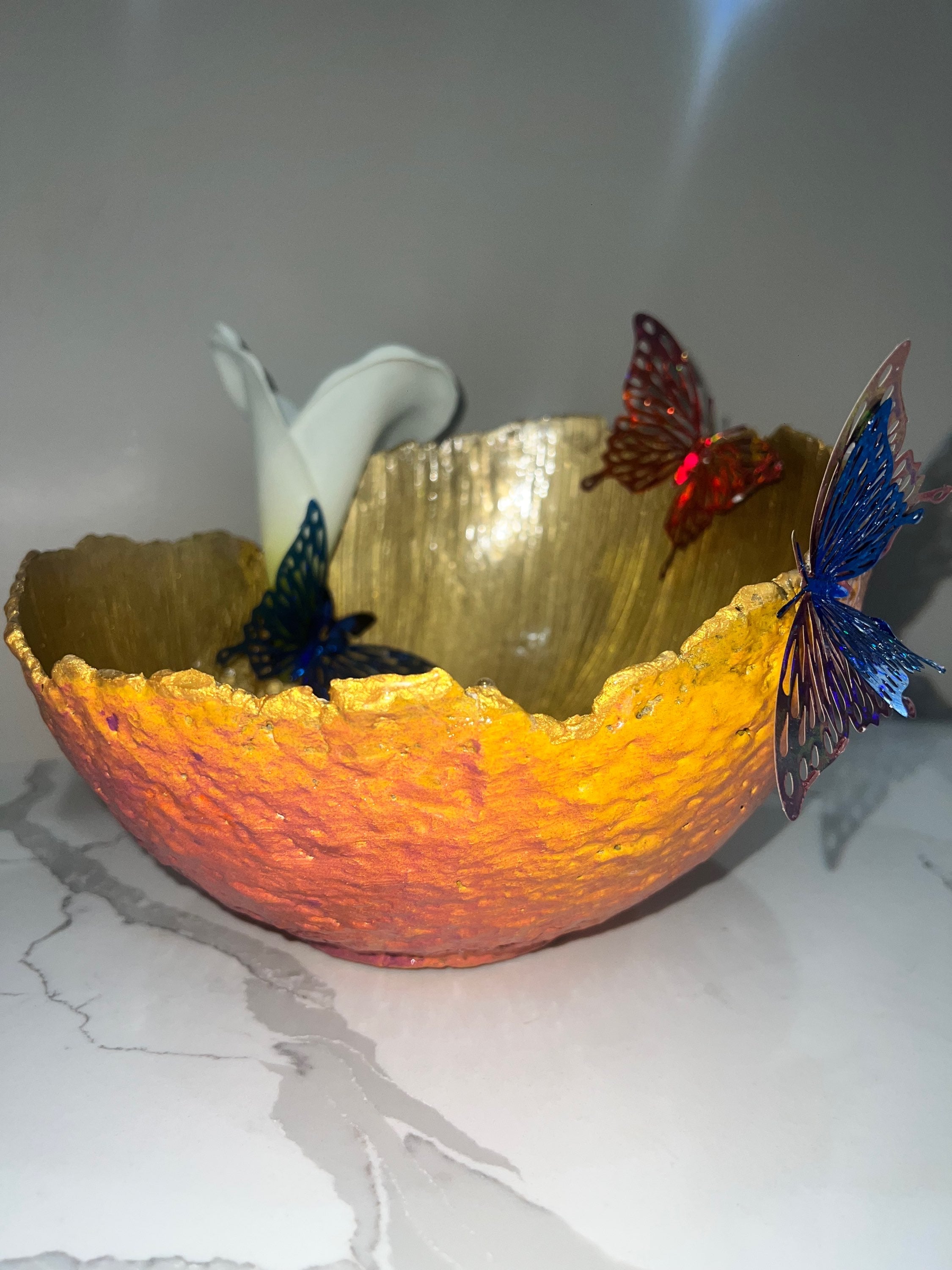 SOLD "Orange/Gold Lily vase" image 1