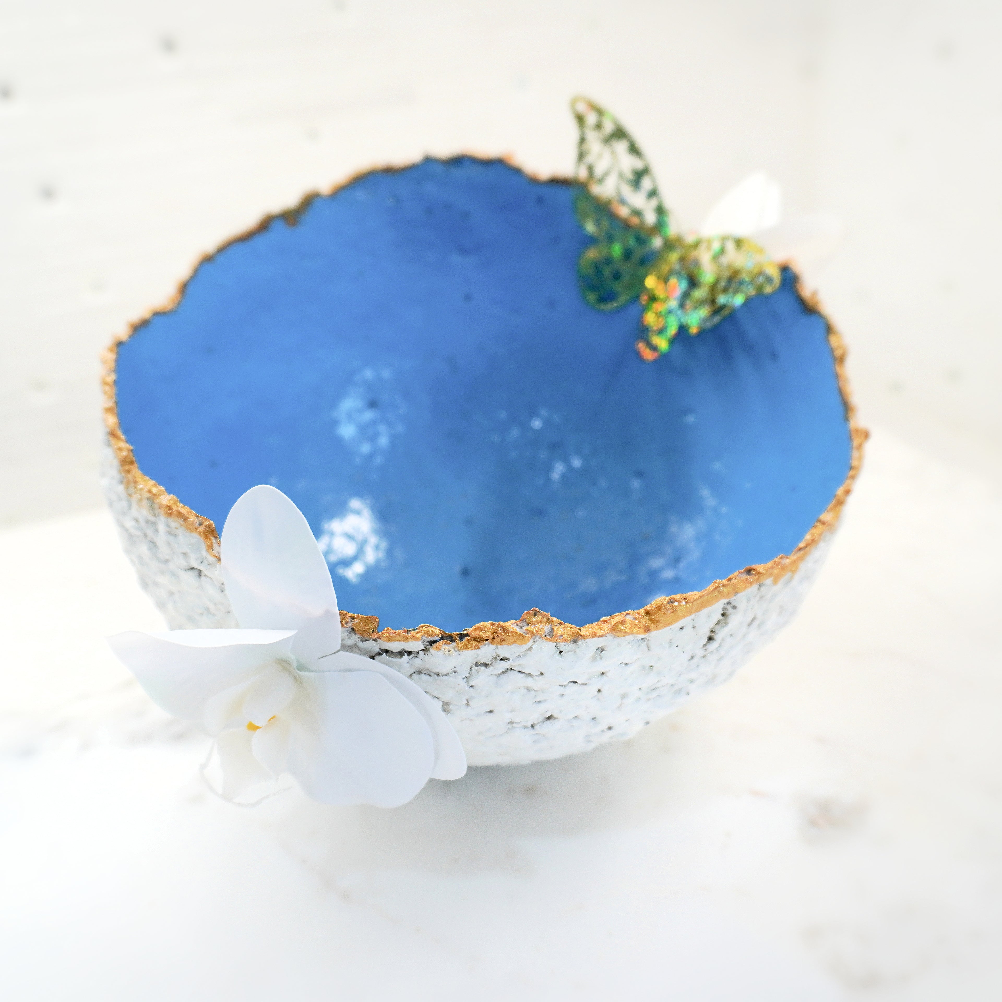 SOLD "White/Blue Santorini Vase" image 0