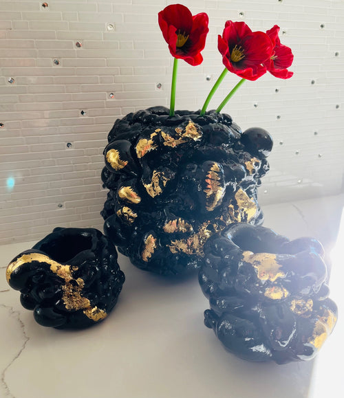 "Black/Gold Vase" image 1