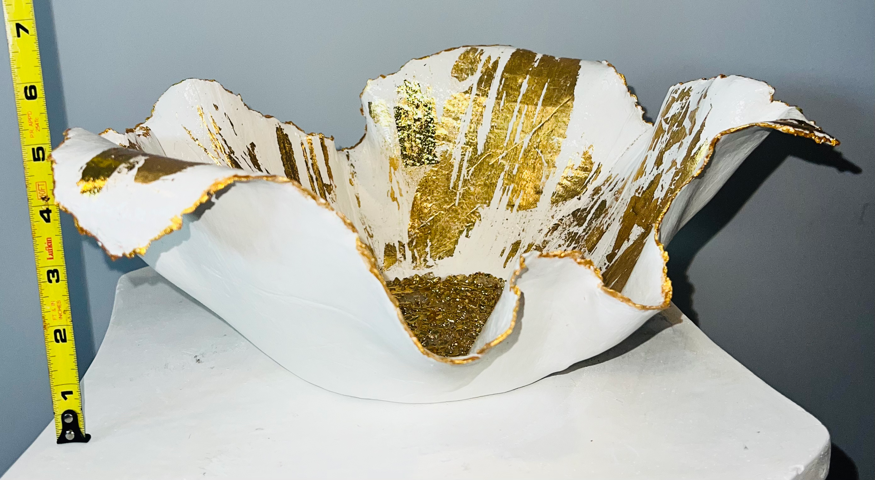 SOLD "White/Gold Vase" image 1