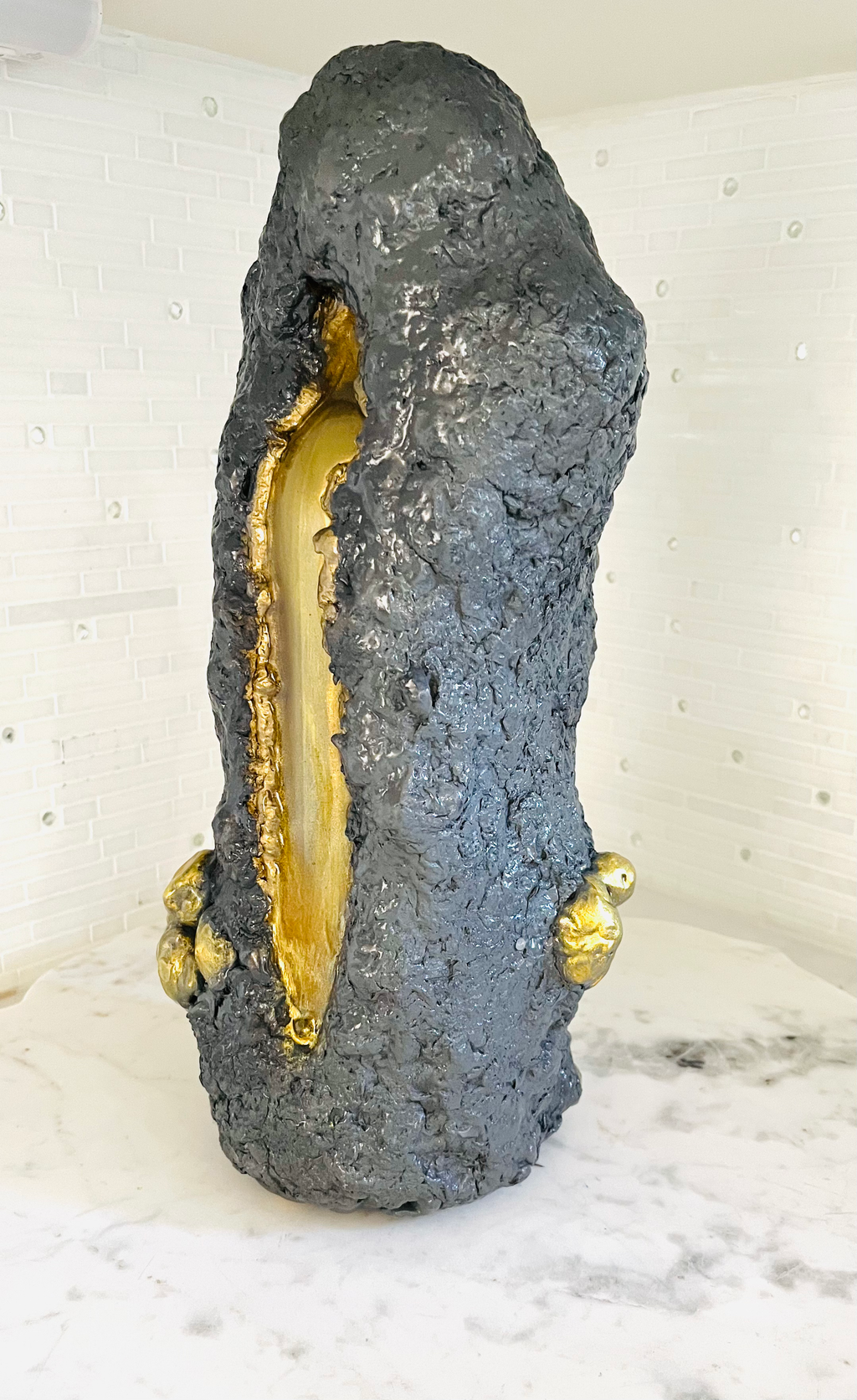 "Eruption Series Vase Grey / Gold" image 3
