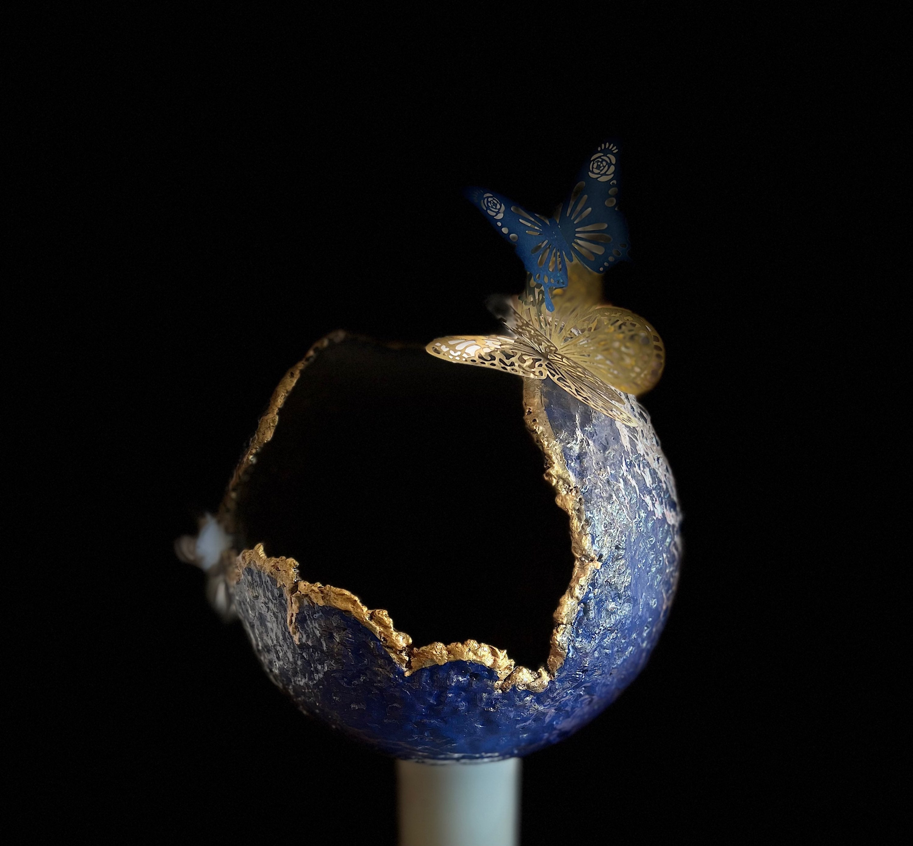 SOLD "Blue/Gold Vase" image 0