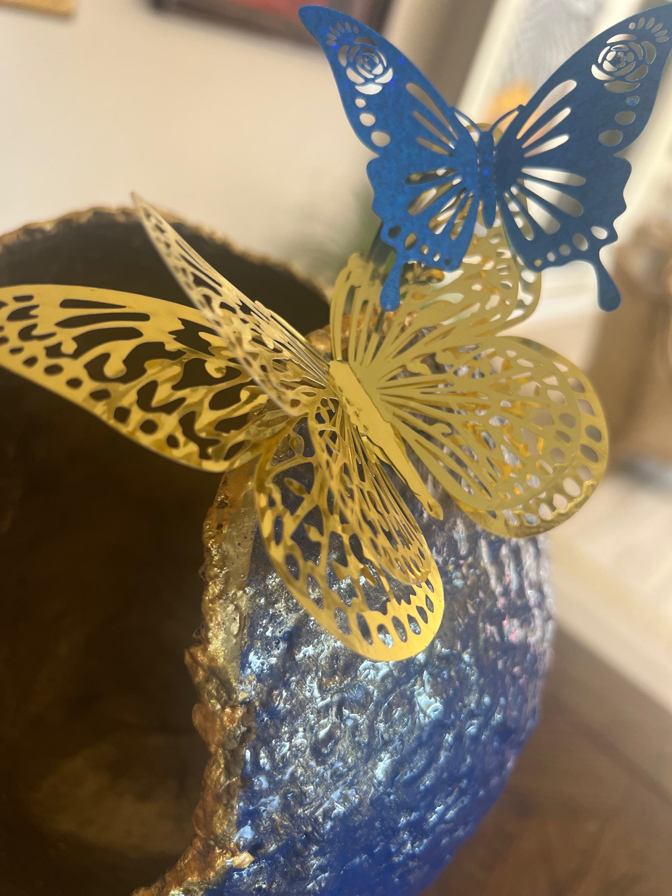 SOLD "Blue/Gold Vase" image 4