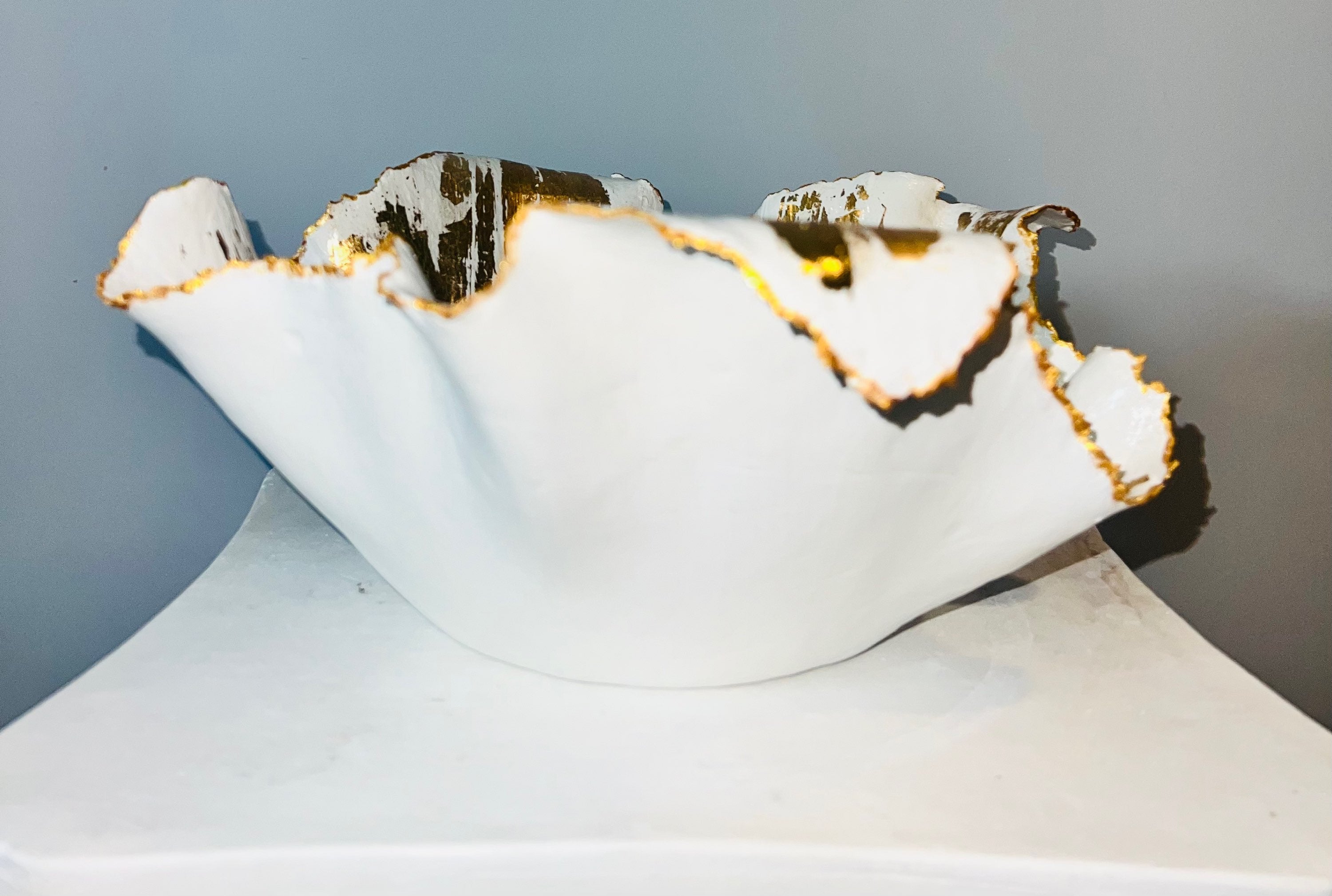 SOLD "White/Gold Vase" image 3