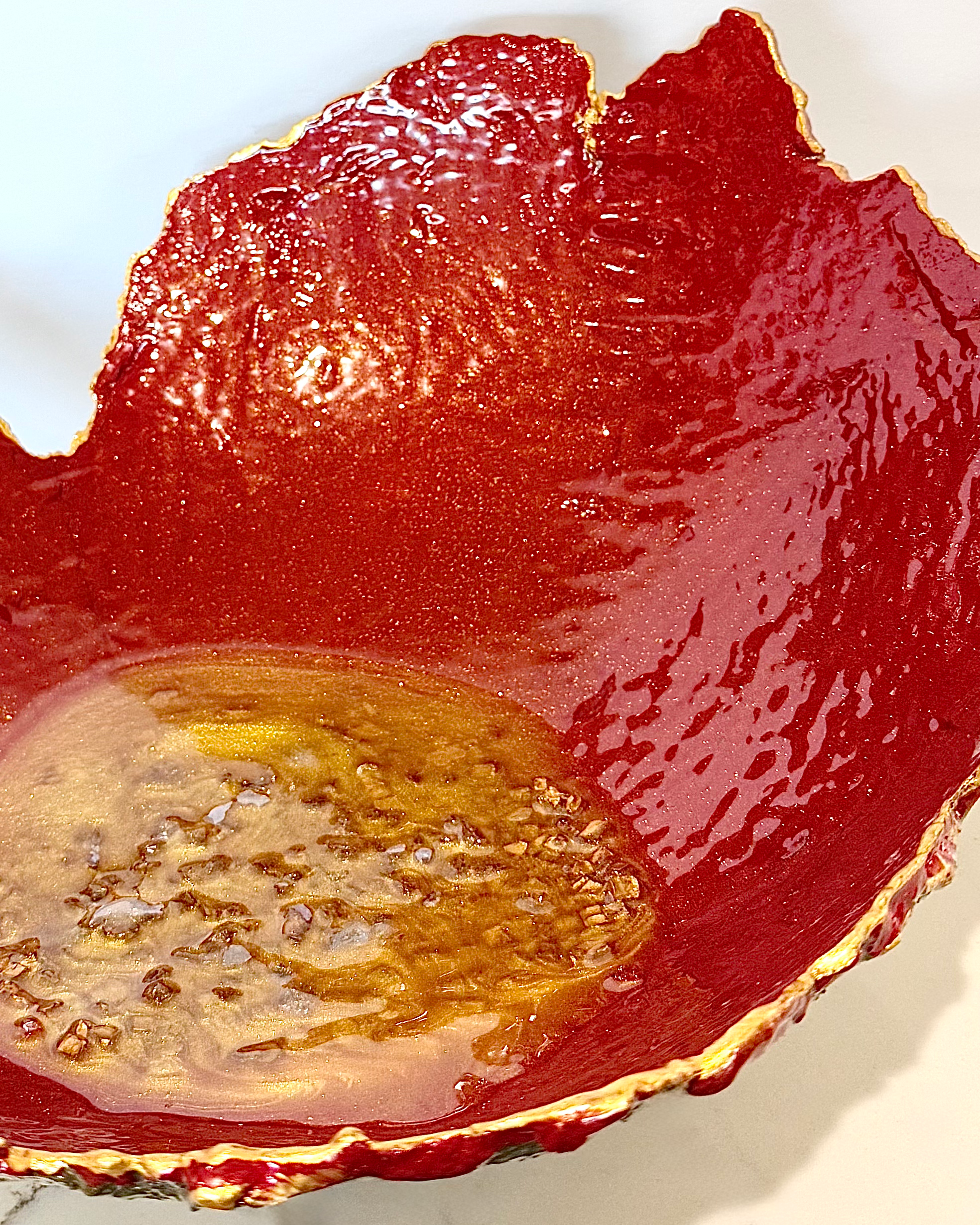 "Red/Gold Flower Vase" image 1